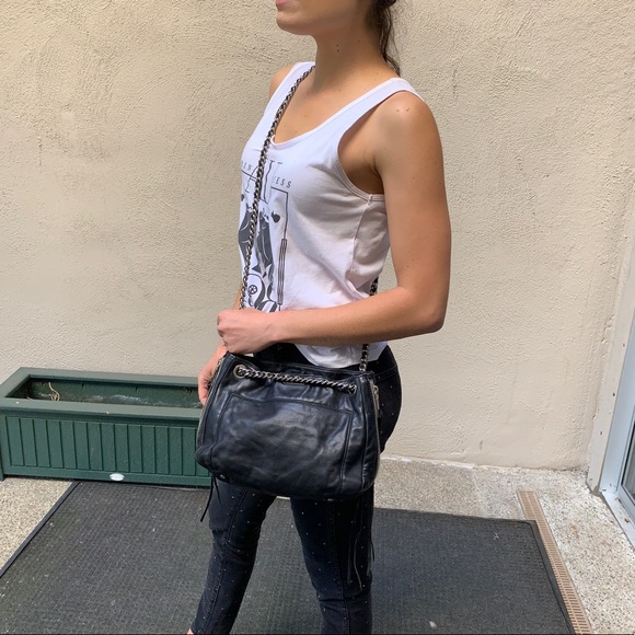 Rebecca Minkoff black leather zipper cross body - Picture 3 of 9